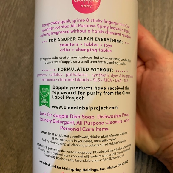 Dapple Baby All Purpose Spray, Brand New , 30 Fluid Oz. - Picture 3 of 5
